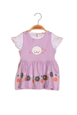 Toptan Kız Bebek Çiçek Baskılı Elbise ve T-shirt Takım 3-24M Zeyland 1070-231Z2KDU78 - 1