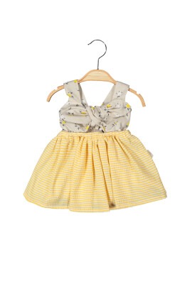 Toptan Kız Bebek Çizgili Elbise 6-18M Boncuk Bebe 1006-6091 - 2