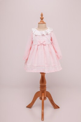Toptan Kız Bebek Dantalli Elbise 6-18M BabyRose 1002-4108 Pembe