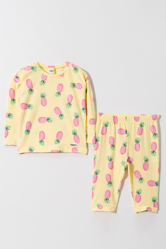Toptan Kız Bebek Desenli Pijama Takımı 6-18M Tuffy 1099-1003 - 3