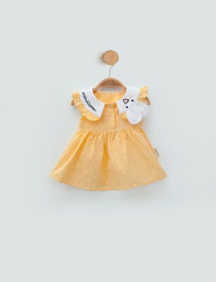 Toptan Kız Bebek Elbise 3-12M Minicorn 2018-2302 Sarı