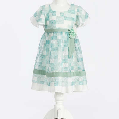 Toptan Kız Bebek Elbise 6-18M Pafim 2041-Y22-2382 Yeşil