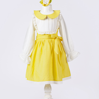 Toptan Kız Bebek Elbise 6-18M Pafim 2041-Y23-3311 Sarı