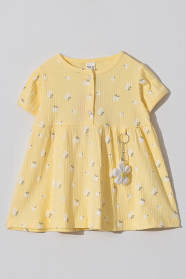Toptan Kız Bebek Elbise 6-18M Tuffy 1099-1204 Sarı