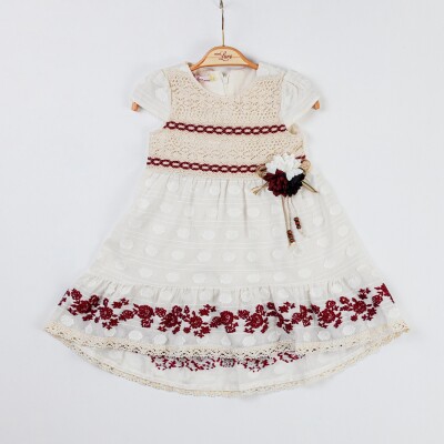 Toptan Kız Bebek Elbise 9-24M Miss Lore 1055-5111 Kırmızı