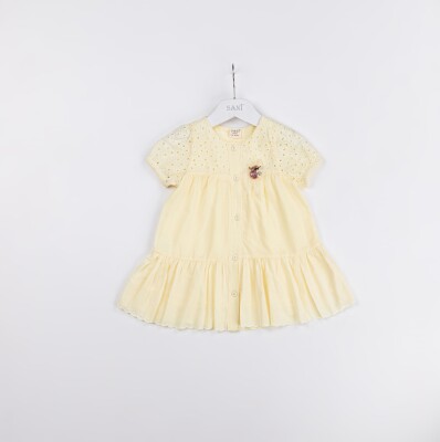 Toptan Kız Bebek Elbise 9-24M Sani 1068-9935 Sarı