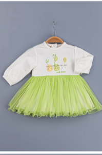 Toptan Kız Bebek Elbisesi 6-24M BabyZ 1097-5395 Mint yeşili