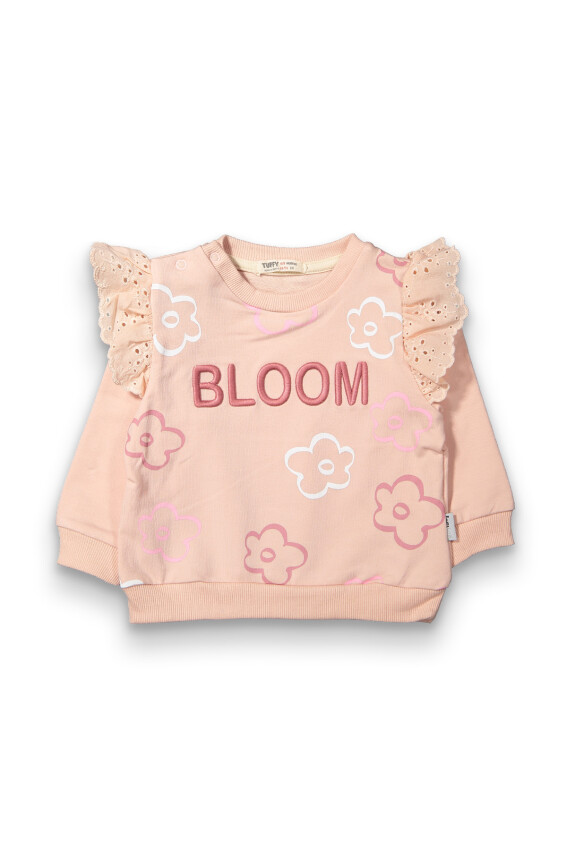 Toptan Kız Bebek Fisto Detaylı Sweatshirt 6-18M Tuffy 1099-0408 - 2