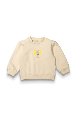 Toptan Kız Bebek İşlemeli Sweatshirt 6-18M Tuffy 1099-0415 - 2