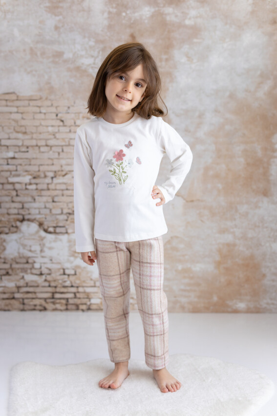 Toptan Kız Bebek Nakış Detaylı T-shirt Tayt Takım 6-48M Mininio 2062-252M2PRI72 - 1