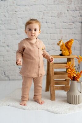 Toptan Kız Bebek Nakışlı Kaşkorse Bluz ve Pantolon Takım 6-24M Zeyland 1070-232M2ALR76 - Zeyland