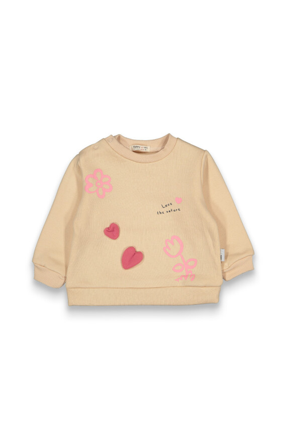 Toptan Kız Bebek Nakışlı Sweatshirt 6-18M Tuffy 1099-0406 - 3