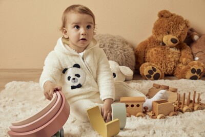 Toptan Kız Bebek Organik Pamuk Welsoft Tulum 3-18M Uludağ Triko 1061-21164 - Uludağ Triko