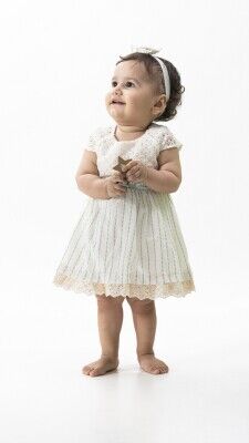 Toptan Kız Bebek Örme Elbise 6-18M Wecan 1022-23171 - 1