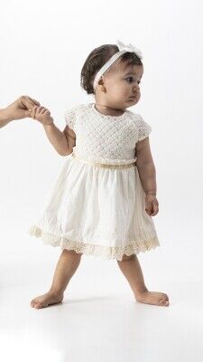 Toptan Kız Bebek Örme Elbise 6-18M Wecan 1022-23171 - 3