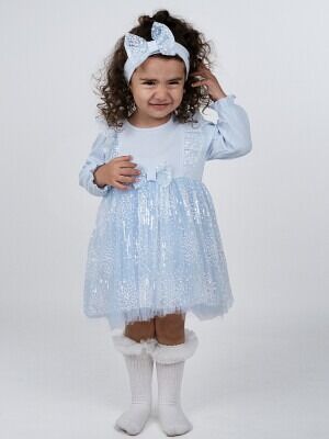 Toptan Kız Bebek Pullu Elbise 6-24M Serkon Baby&Kids 1084-M0598 - Serkon Baby&Kids