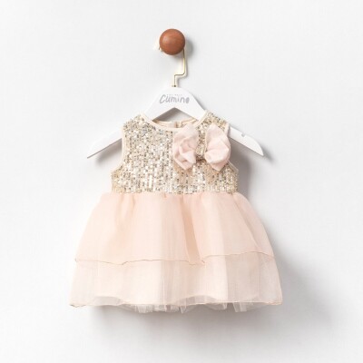 Toptan Kız Bebek Pullu Elbise 9-24M Cumino 1014-CMN3482 - 1