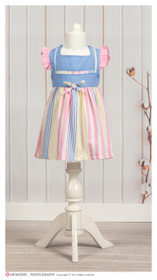 Toptan Kız Bebek Renkli Elbise 6-24M Carmin Baby 2057-2699 Mavi