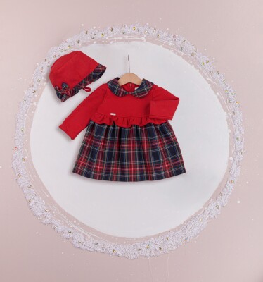 Toptan Kız Bebek Şapkalı Elbise 6-18M BabyRose 1002-4271 Kırmızı