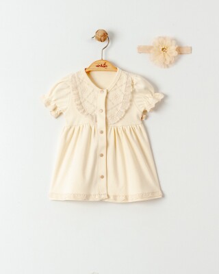 Toptan Kız Bebek Taçlı Elbise 0-12M Miniborn 2019-3401 - 1
