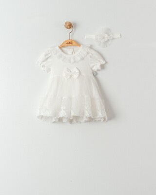 Toptan Kız Bebek Taçlı Elbise 0-12M Miniborn 2019-3423 - Miniborn (1)