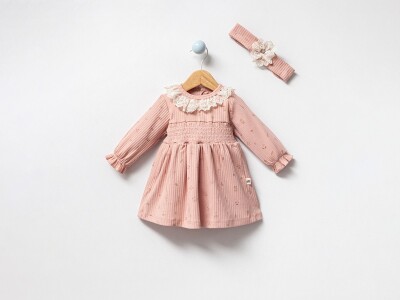 Toptan Kız Bebek Taçlı Elbise 3-12M Bubbles 2040-3017 - Bubbles