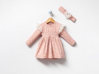 Toptan Kız Bebek Taçlı Elbise 3-12M Bubbles 2040-3018 - Bubbles