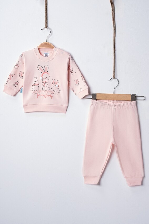 Toptan Kız Bebek Tavşan Pijama Takımı 3-9M Hoppidik 2017-2391 - 2