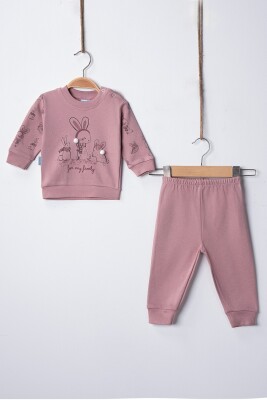 Toptan Kız Bebek Tavşan Pijama Takımı 3-9M Hoppidik 2017-2391 - 3