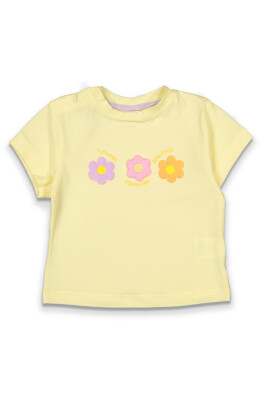 Toptan Kız Bebek Tişört 6-18M Tuffy 1099-1904 Açık Sarı