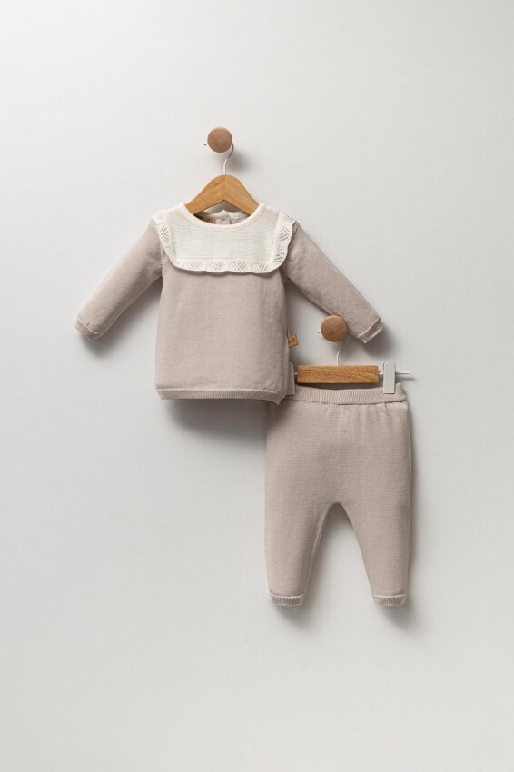 Toptan Kız Bebek Trikolu Takım 0-12M Babyline 2015-24120 - 2