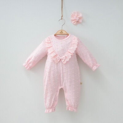 Toptan Kız Bebek Tulum ve Toka 3-9M Minizeyn 2014-3007 - Minizeyn