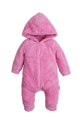 Toptan Kız Bebek Welsoft Tulum 3-12M Kidexs 1026-40127 Pembe