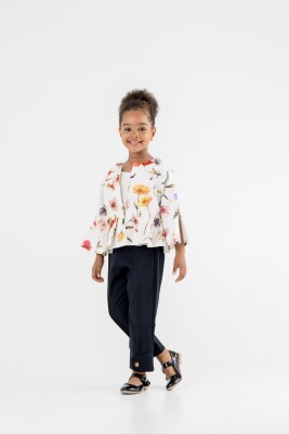 Toptan Kız Çocuk 2'li Bluz ve Pantolon 3-7Y Moda Mira 1080-7102 - 5