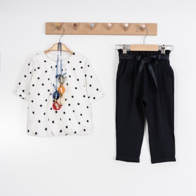 Toptan Kız Çocuk 2'li Bluz ve Pantolon Takım 2-6Y Moda Mira 1080-7032 - 1