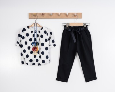 Toptan Kız Çocuk 2'li Bluz ve Pantolon Takım 2-6Y Moda Mira 1080-7032 - 4