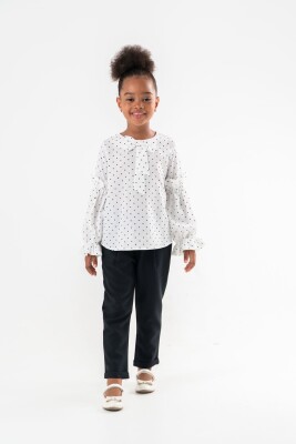 Toptan Kız Çocuk 2'li Bluz ve Pantolon Takım 3-7Y Moda Mira 1080-7017 - 1