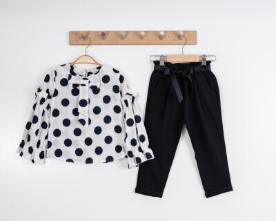 Toptan Kız Çocuk 2'li Bluz ve Pantolon Takım 8-12Y Moda Mira 1080-7018 - Moda Mira (1)