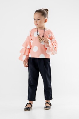 Toptan Kız Çocuk 2'li Bluz ve Pantolon Takımı 3-7Y Moda Mira 1080-7130 - 2