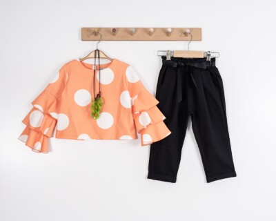 Toptan Kız Çocuk 2'li Bluz ve Pantolon Takımı 3-7Y Moda Mira 1080-7130 - 4