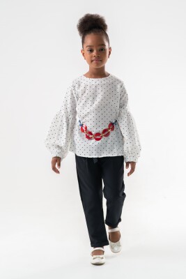Toptan Kız Çocuk 2'li Bluz ve Pantolon Takımı 8-12Y Moda Mira 1080-7026 - 2