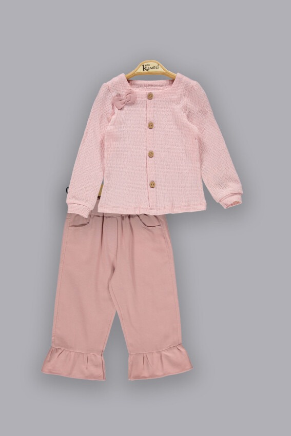 Toptan Kız Çocuk 2'li Gömlek ve Pantolon Takım 2-5Y Kumru Bebe 1075-3817 - 1