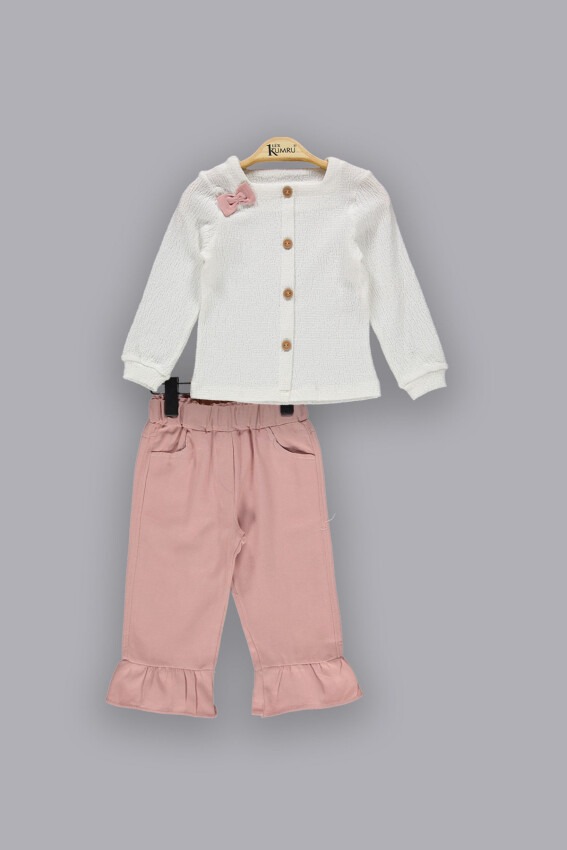 Toptan Kız Çocuk 2'li Gömlek ve Pantolon Takım 2-5Y Kumru Bebe 1075-3817 - 5