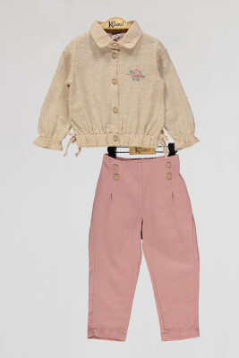 Toptan Kız Çocuk 2'li Gömlek ve Pantolon Takım 2-5Y Kumru Bebe 1075-4056 - Kumru Bebe (1)