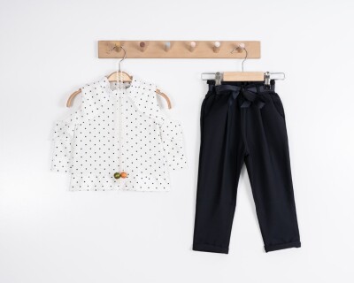 Toptan Kız Çocuk 2'li Gömlek ve Pantolon Takım 2-6Y Moda Mira 1080-6080 - 2