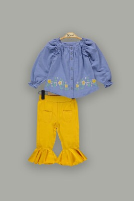 Toptan Kız Çocuk 2'li Gömlek ve Pantolon Takımı 2-5Y Kumru Bebe 1075-3835 - 1