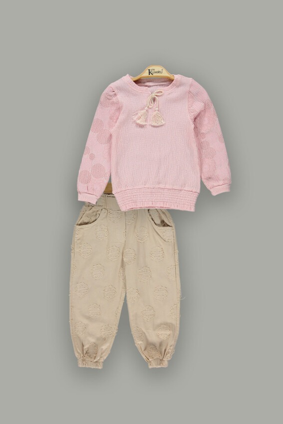 Toptan Kız Çocuk 2'li Gömlek ve Pantolonlu Takım 2-5Y Kumru Bebe 1075-3830 - 1