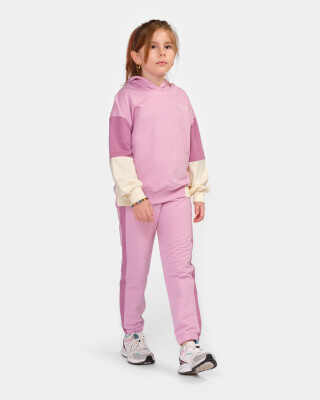 Toptan Kız Çocuk 2'li Önü Parçalı Kapuşonlu Takım 7-10Y Miniloox 1054-24629 - Miniloox