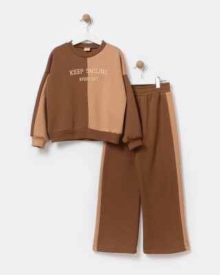 Toptan Kız Çocuk 2'li Sweatshirts ve Pantolon Takım 7-10Y Miniloox 1054-23863 - 1