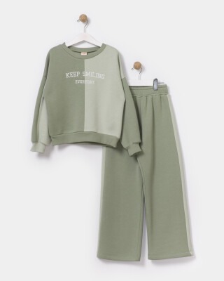 Toptan Kız Çocuk 2'li Sweatshirts ve Pantolon Takım 7-10Y Miniloox 1054-23863 - Miniloox (1)